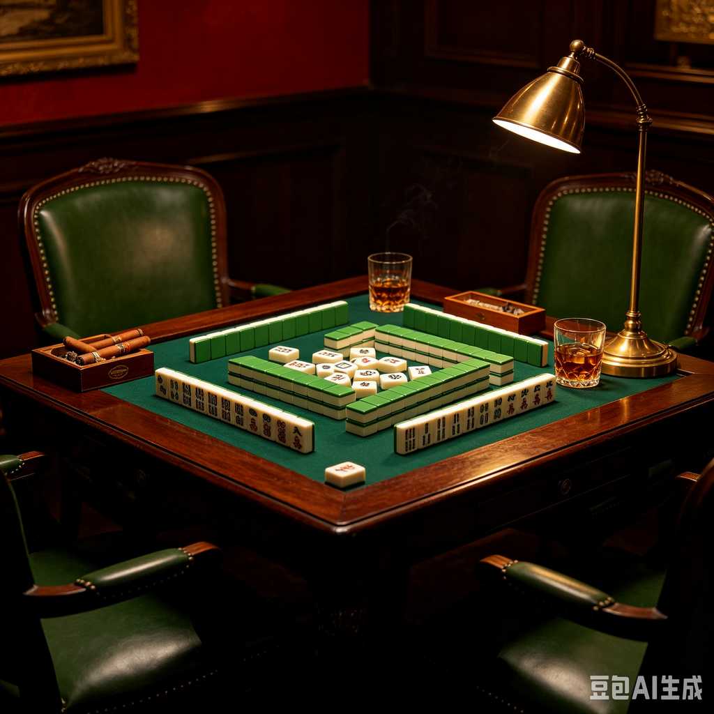 vintage text mahjong set